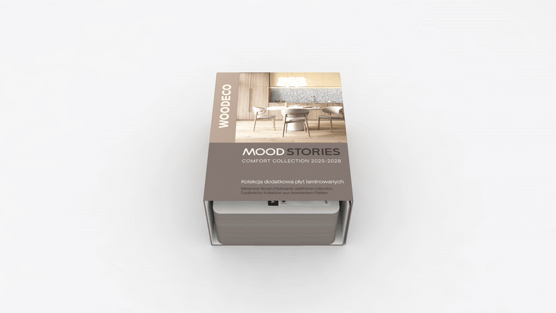 Wzornik płyt laminowanych i laminatów HPL kolekcji Mood Stories